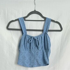 Blue Eyelet Women's Top